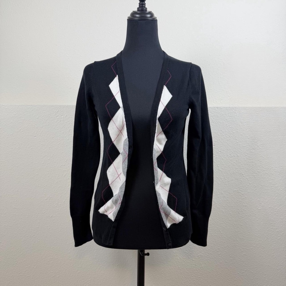 Old Navy Fall 2009 Argyle 100% Cotton Cardigan — Size S